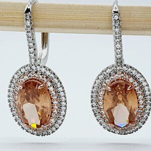 💞 Noble Shiny Big Oval Gemstone Zircon Earrings for Women, UNVN12451